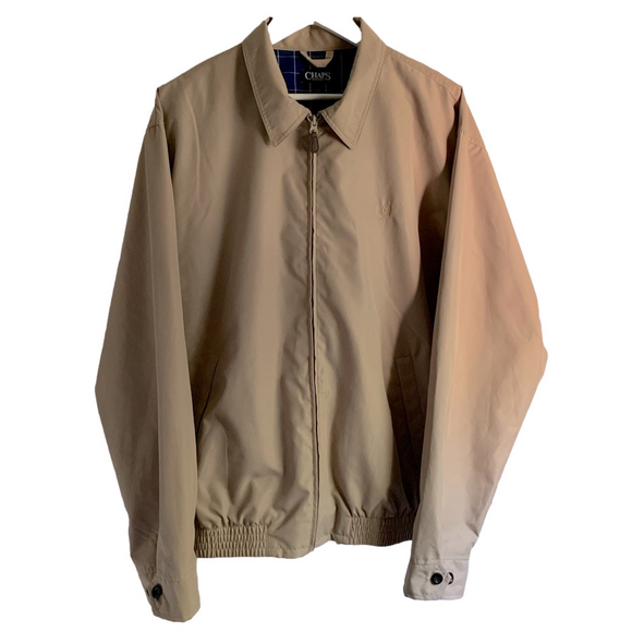 Chaps Other - 🧥 Chaps Harrington Jacket Tan Full Zip Cotton Jacket XL NWOT